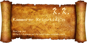 Kammerer Krisztián névjegykártya